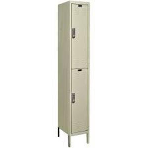 DESCRIPTION: (1) DOUBLE TIER 2 DOOR LOCKER BRAND/MODEL: HALLOWELL #T9FB2143007 INFORMATION: PARCHMENT RETAIL$: 331.95 SIZE: 15"W 15"D 36"H QTY: 1