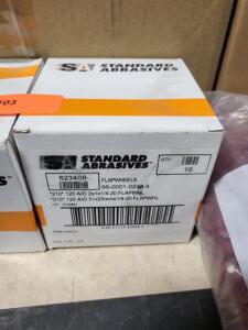 DESCRIPTION: (2) BOXES OF (10) FLAP WHEELS BRAND/MODEL: STANDARD ABRASIVES #623408 INFORMATION: 120 A/O RETAIL$: $1,570.00 EA SIZE: 2X1X1/4 QTY: 2