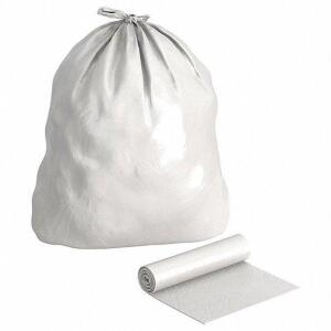 DESCRIPTION: (2) PACKS OF (100) TRASH BAGS BRAND/MODEL: ALUF PLASTICS/CR4046W INFORMATION: WHITE/LOW DENSITY RETAIL$: 19.24 PER PK OF 100 SIZE: 45 GAL