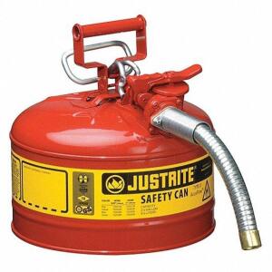 DESCRIPTION: (1) TYPE 2 CAN TYPE GAS CAN BRAND/MODEL: JUSTRITE #5LRG1 INFORMATION: RED RETAIL$: $139.95 EA SIZE: 1-1/2 GAL QTY: 1