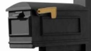 DESCRIPTION: (1) MAILBOX BRAND/MODEL: LEWISTON INFORMATION: BLACK AND GOLD RETAIL$: $329.00 EA SIZE: 8X10X20 QTY: 1