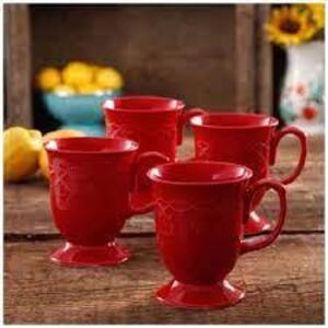 DESCRIPTION: (1) PACK OF (4) MUGS BRAND/MODEL: PIONEER WOMAN #82781.04R INFORMATION: RED RETAIL$: 42.95 SIZE: 16 OZ QTY: 1