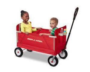 DESCRIPTION: (1) EZ FOLD 3 IN ONE WAGON BRAND/MODEL: RADIO FLYER INFORMATION: RED RETAIL$: $80.00 EA SIZE: 39.37 X 21.26 X 32.68 QTY: 1