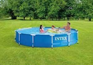 DESCRIPTION: (1) METAL FRAME POOL SET BRAND/MODEL: INTEX INFORMATION: BLUE RETAIL$: $150.00 EA SIZE: 12X30 QTY: 1