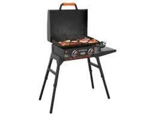 DESCRIPTION: (1) GRIDDLE WITH HOOD AND LEGS BRAND/MODEL: BLACKSTONE RETAIL$: $300.00 EA SIZE: 22" QTY: 1