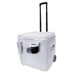 DESCRIPTION: (1) ROLLER COOLER BRAND/MODEL: IGLOO INFORMATION: WHITE RETAIL$: 99.99 SIZE: 52 QT QTY: 1