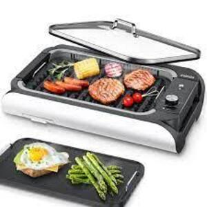 DESCRIPTION: (1) SMOKELESS ELECTRIC GRILL BRAND/MODEL: CALM DO #CD-GR001 RETAIL$: 89.99 QTY: 1