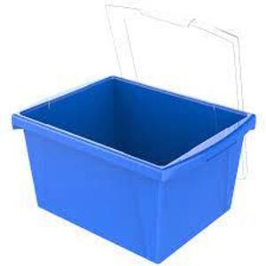 DESCRIPTION: (6) CLASSROOM STORAGE BIN WITH LID BRAND/MODEL: STOREX #61412U06C INFORMATION: BLUE RETAIL$: $50.00 TOTAL SIZE: 4 GALLON QTY: 6