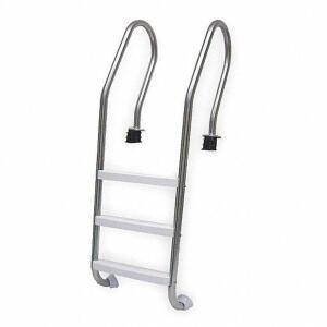 DESCRIPTION: (1) 4 STEP POOL LADDER BRAND/MODEL: GRAINGER APPROVED 2ZTR3 INFORMATION: PLASTIC STEP WITH STAINLESS STEEL RAILS RETAIL$: 415.26 SIZE: 72