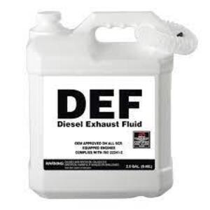 DESCRIPTION: (1) DIESEL EXHAUST FLUID RETAIL$: $12.50 EA SIZE: 2.5 GALLON QTY: 1