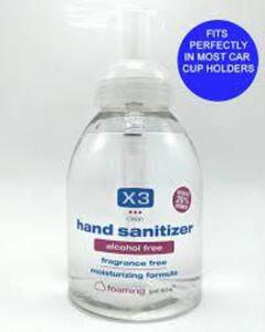 DESCRIPTION: (6) FOAMING HAND SANITIZER BRAND/MODEL: X3 RETAIL$: $10.00 EA SIZE: 8 OZ QTY: 6