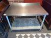 DESCRIPTION: 48" X 30" STAINLESS TABLE W/ 2" BACK SPLASH SIZE 48" X 30" LOCATION: BAR QTY: 1