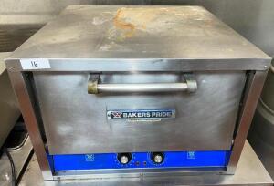 DESCRIPTION: BAKERS PRIDE COUNTER TOP ELECTRIC PIZZA OVEN BRAND / MODEL: BAKERS PRIDE P22S ADDITIONAL INFORMATION 208 VOLT, 1 PHASE LOCATION: KITCHEN