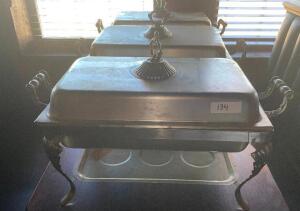 DESCRIPTION: (3) FULL SIZE CHAFER SETS LOCATION: BAR THIS LOT IS: SOLD BY THE PIECE QTY: 3