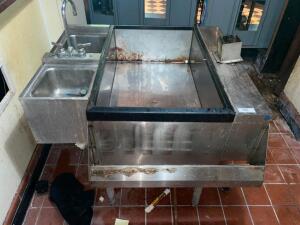 DESCRIPTION: 40" X 48" PASS THRU STAINLESS UNDER BAR ICE KEEPER W/ HAND SINK LOCATION: BAR QTY: 1