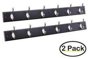(1) PACK OF (2) WALL MOUNTED HOOK RAILS