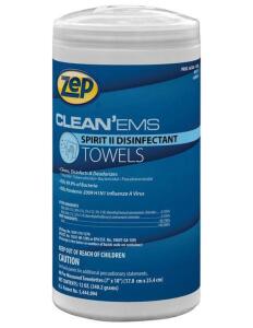 DESCRIPTION (4) CLEAN EMS SPIRIT 2 DISINFECTANT TOWELS BRAND/MODEL ZEP ADDITIONAL INFORMATION RETAILS FOR $80.00 EA SIZE 40 PRE MEASURED TOWELETTES 1"