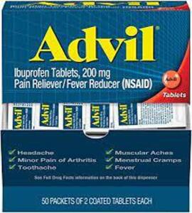 (2) BOXES OF (50) PACKETS OF (2) IBUPROFEN