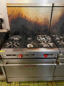 VULCAN SIX BURNER RANGE W/ OVEN