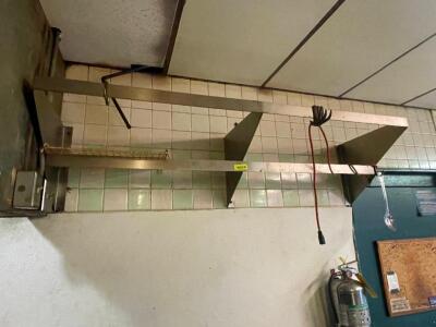 6' WALL MOUNTED POT RACK W/ HOOKS.