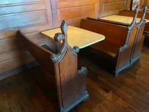 (1) SET OF 44" WOODEN BOOTH SEATS
