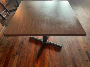 36" X 36" LAMINATE WOOD TABLE W/ BASE