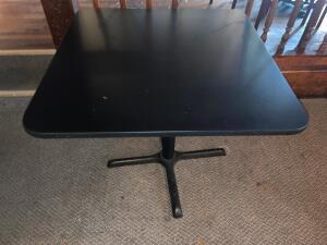 36" X 36" BLACK COMPOSITE WOOD TABLE W/ BASE