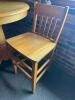 36" ROUND OAK PUB TABLE W/ (2) STOOLS - 4