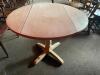 40" ROUND WOODEN TABLE W/ DROP LEAF SIDES