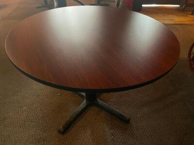 42" ROUND LAMINATE WOOD TABLE