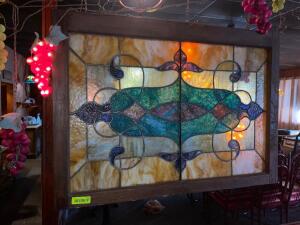 3' X 2' FRAMED STAINED GLASS DECORATION