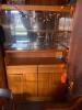 48" WOODEN CHINA CABINET W/ MIRRORED HUTCH. - 2