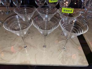 (6) MARTINI GLASSES