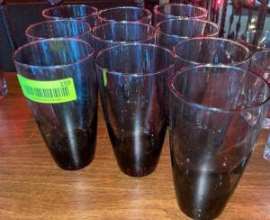 (9) DARK GLASS BAR GLASSES