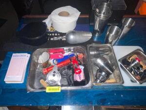 (1) LOT OF ASSORTED BAR SUPPLIES.