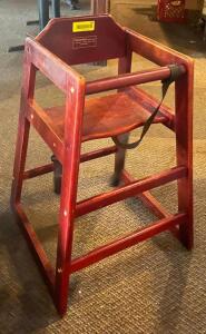 (2) WOODEN HIGH CHAIRS