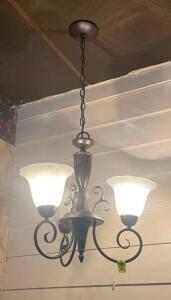 (2) 3-LIGHT CHANDELIER IN BLACK