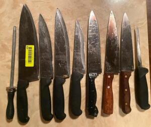 ASSORTED CHEF KNIVES AS SHOWN