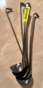 (4) ASSORTED STAINLESS LADDLES