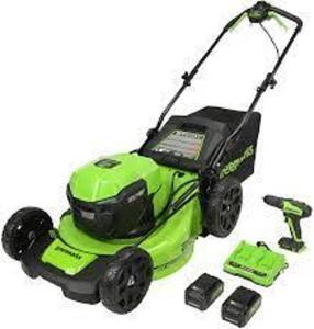 DESCRIPTION: (1) LAWN MOWER BRAND/MODEL: GREENWORKS #25013 INFORMATION: GREEN RETAIL$: 299.99 EA SIZE: 48V 20" QTY: 1