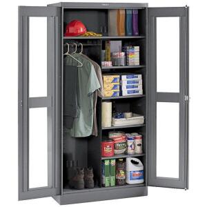 DESCRIPTION: (1) DELUXE COMBINATION CABINET WITH C-THRU DOORS BRAND/MODEL: TENNSCO #CVD2472 INFORMATION: BLACK RETAIL$: 759 EA SIZE: 24" 36" 78" QTY: