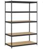 DESCRIPTION: (1) HEAVY DUTY STEEL SHELVING BRAND/MODEL: EDSAL MUSCLE RACK #UR245P INFORMATION: BLACK RETAIL$: 65.98 EA SIZE: 48X24X72 QTY: 1