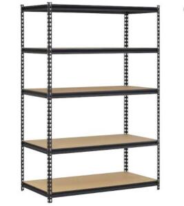 DESCRIPTION: (1) HEAVY DUTY STEEL SHELVING BRAND/MODEL: EDSAL MUSCLE RACK #UR245P INFORMATION: BLACK RETAIL$: 65.98 EA SIZE: 48X24X72 QTY: 1