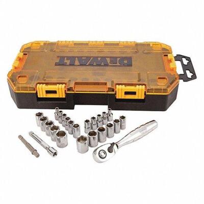 DESCRIPTION: (1) SOCKET SET BRAND/MODEL: DEWALT #617X31 RETAIL$: 51.24 EA SIZE: 1/4" DRIVE QTY: 1