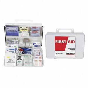 DESCRIPTION: (1) FIRST AID KIT BRAND/MODEL: GRAINGER #39N816 INFORMATION: WHITE RETAIL$: 84.6 EA SIZE: 75 PEOPLE SERVED QTY: 1