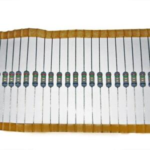 DESCRIPTION: (3) BOXES OF MISC SIZES OF (32) METAL OXIDE FILM RESISTORS BRAND/MODEL: MOR07W RETAIL$: $.82 EA SIZE: 120K, 750R, 33R QTY: 3