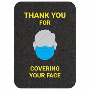 DESCRIPTION: (14) BOXES OF (4) FLOOR SIGN MAT BRAND/MODEL: PIG #56JH16 INFORMATION: THANK YOU FOR COVERING YOUR FACE RETAIL$: $100.00 EA SIZE: 24X17 Q