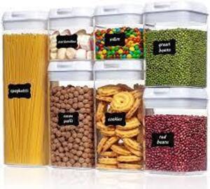 DESCRIPTION: (1) 7 PIECE SET OF AIRTIGHT FOOD STORAGE CONTAINERS INFORMATION: CLEAR RETAIL$: $25.99 EA QTY: 1