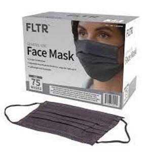 DESCRIPTION: (1) BOX OF (75) DISPOSABLE FACE MASK BRAND/MODEL: FLTR #HLT174 INFORMATION: BLACK RETAIL$: $25.00 EA QTY: 1