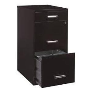 DESCRIPTION: (1) 3 DRAWER METAL FILE ORGANIZER CABINET BRAND/MODEL: SCRANTON INFORMATION: BLACK RETAIL$: $116.24 EA SIZE: 18" QTY: 1